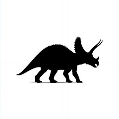 Fototapeta premium Silhouette of a Triceratops With Three Distinctive Horns