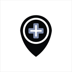Obraz premium Location Healthcare Icons. Simple Solid Vector Illustration