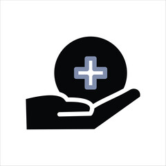 Obraz premium Medical Care Icons. Simple Solid Vector Illustration