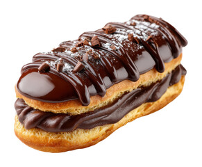 Delicious chocolate eclair treat bakery dessert gourmet concept isolated on transparent background