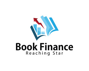book finance logo creative design concept growth business market education
