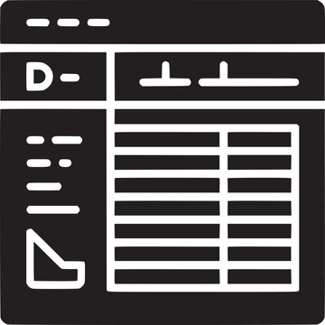 Spreadsheet software data table icon for microsoft excel google sheets or similar app interface design
