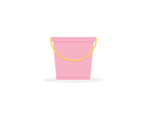 Pink bucket icon. Vector illustration
