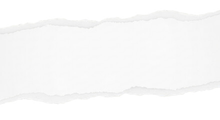 Horizontal Torn White Paper Edge Template on transparent background PNG

