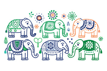 seamless pattern with elephants