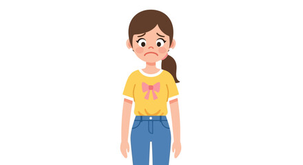 Cartoon Girl Expressing Sadness, Showcasing Vulnerability and Emotional Distress Through Digital Character