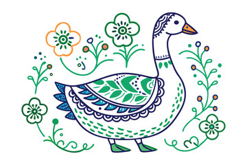 Fototapeta premium vector illustration of a swan