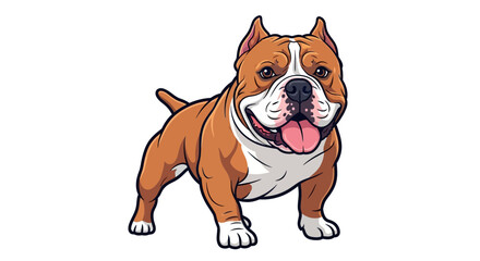Obraz premium Cartoon depiction of a majestic American Bully dog breed on a plain background representing domestic animals