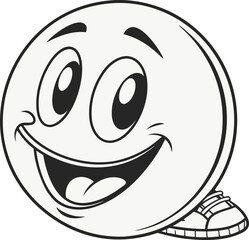 Cheerful Cartoon Emoji with a Sneaker Ready to Run and Spread Joy