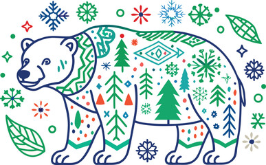 vector illustration of a polar bear