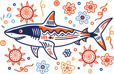 vector illustration of a Shark