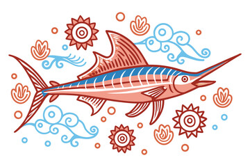 vector illustration of a fish