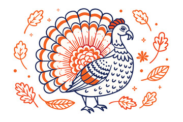 vector illustration of a peacock