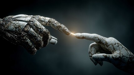 Human-like Robot Hand Reaching for Human Hand in Dark Background