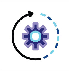 Process Colored Icons. Simple Colored Vector Illustration