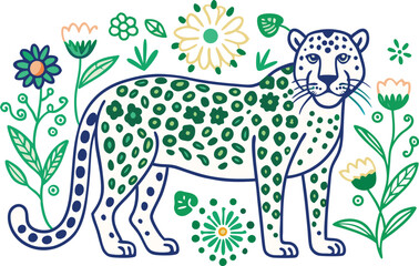vector illustration of a leopard