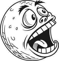 Cartoonish Head Exaggerated Facial Expressions and Distorted Features a Whimsical Yet Slightly Unsettling Creature