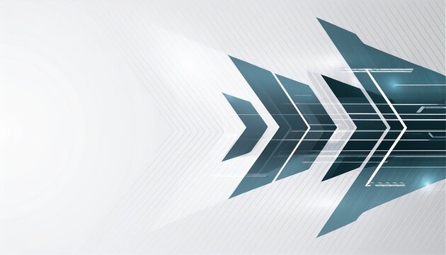 abstract business futuristic technology background abstract arrow and triangle with a white and clean horizontal banner vector