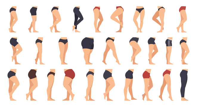 Diversity of Female Leg Shapes: A Collection of Body Types and Silhouettes for Anatomy Studies and Design Projects