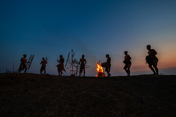 Fototapeta premium Traditional New Year Celebration of Indigenous People in Vietnam Highlands