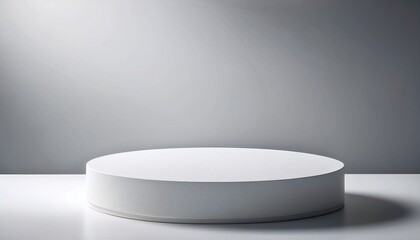 empty white circular podium