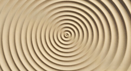 Obraz premium Concentric Circles Abstract Sand Zen Garden Design