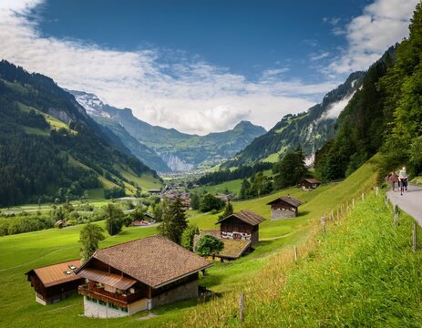 valley of oberried am brienzersee in switzerland