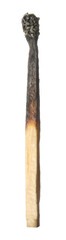 One burnt match isolated on white. Tool for starting fire