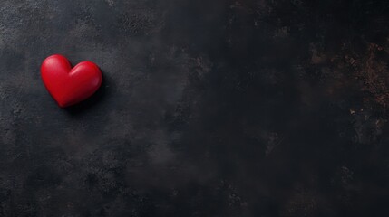 Fototapeta premium Red Heart on Dark Background, Perfect for Love and Romance Themes