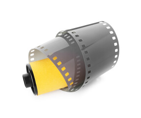 Roll of photographic film isolated on white