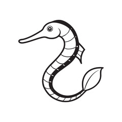 Fototapeta premium Seashore silhouette vector illustration logo sticker design 