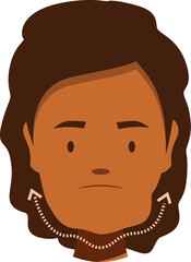 Woman is lifting her face, dotted arrows showing directions