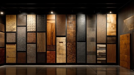 Close-up of textured wood paneling showcasing a unique grain pattern, detailed macro shot, natural wood background, modern interior design element.