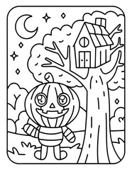 Halloween and Pumpkin Coloring Pages – Fun, Spooky, and Easy Designs for Kids and Adults | Ghosts, Witches, Black Cats, Haunted Houses & Trick or Treat Fun