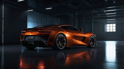 Obraz premium Ultra-Detailed 1960s Vintage Sports Car on Dark Glossy Background