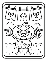 Obraz premium Halloween and Pumpkin Coloring Pages – Fun, Spooky, and Easy Designs for Kids and Adults | Ghosts, Witches, Black Cats, Haunted Houses & Trick or Treat Fun