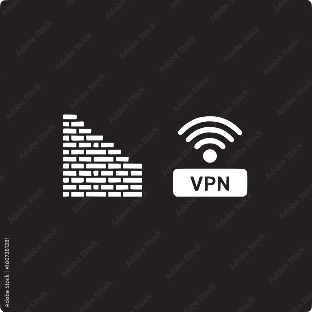 Aufkleber secure vpn connection with firewall protection for online privacy and data security solutions now
