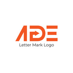 Modern ADE Letter Mark Logo with Arrow