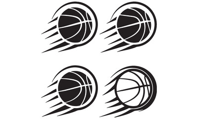 Obraz premium Basketball Clipart Bundle – Icons, Players, Slam Dunk, Fire Ball & Vector Sports Art