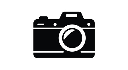 Black and white camera icon photography equipment vector illustration graphic design