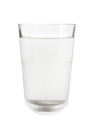 Glass with dirty water isolated on white