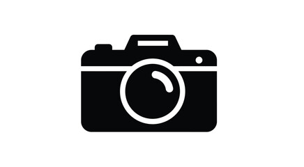 Simple Black and White Camera Icon for Photography and Creative Projects