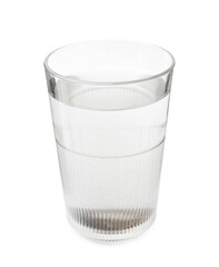 Glass with dirty water isolated on white
