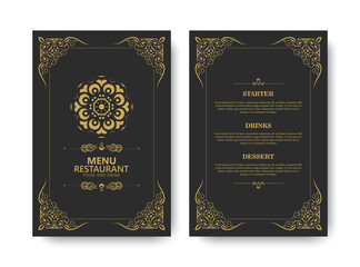 Restaurant Menu Design with Swirls and Floral