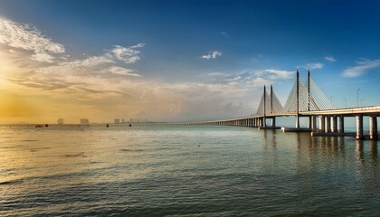 scenic view of the penang bridge in the state of penang malaysia
