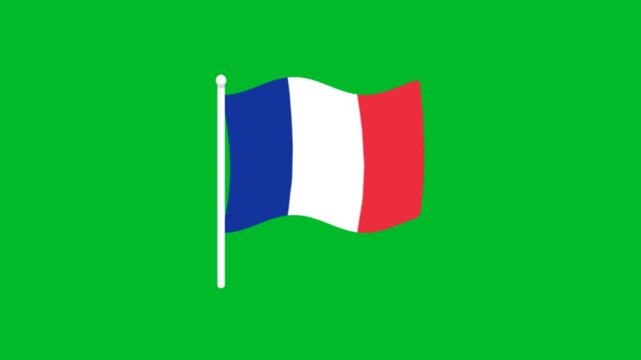 nation flag on green screen