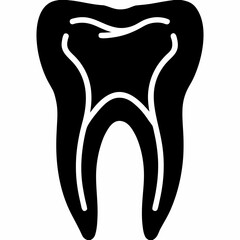 Clean Tooth Dental Icon Silhouette – Black Vector Design for Dental Branding