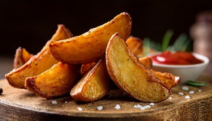 crispy potato wedges delicious fried food photography