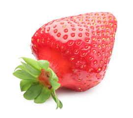 One fresh ripe strawberry isolated on white