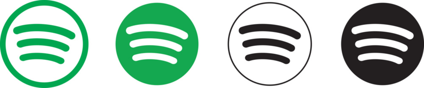 Icono de spotify, logotipo de spotify, conjunto de logotipos de s&iacute;mbolos de spotify